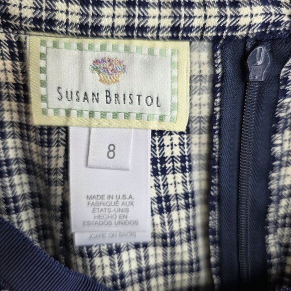 Susan Bristol Vintage Plaid Skirt Size 8 A-Line Classic Preppy Mod Careerchic - Picture 5 of 8